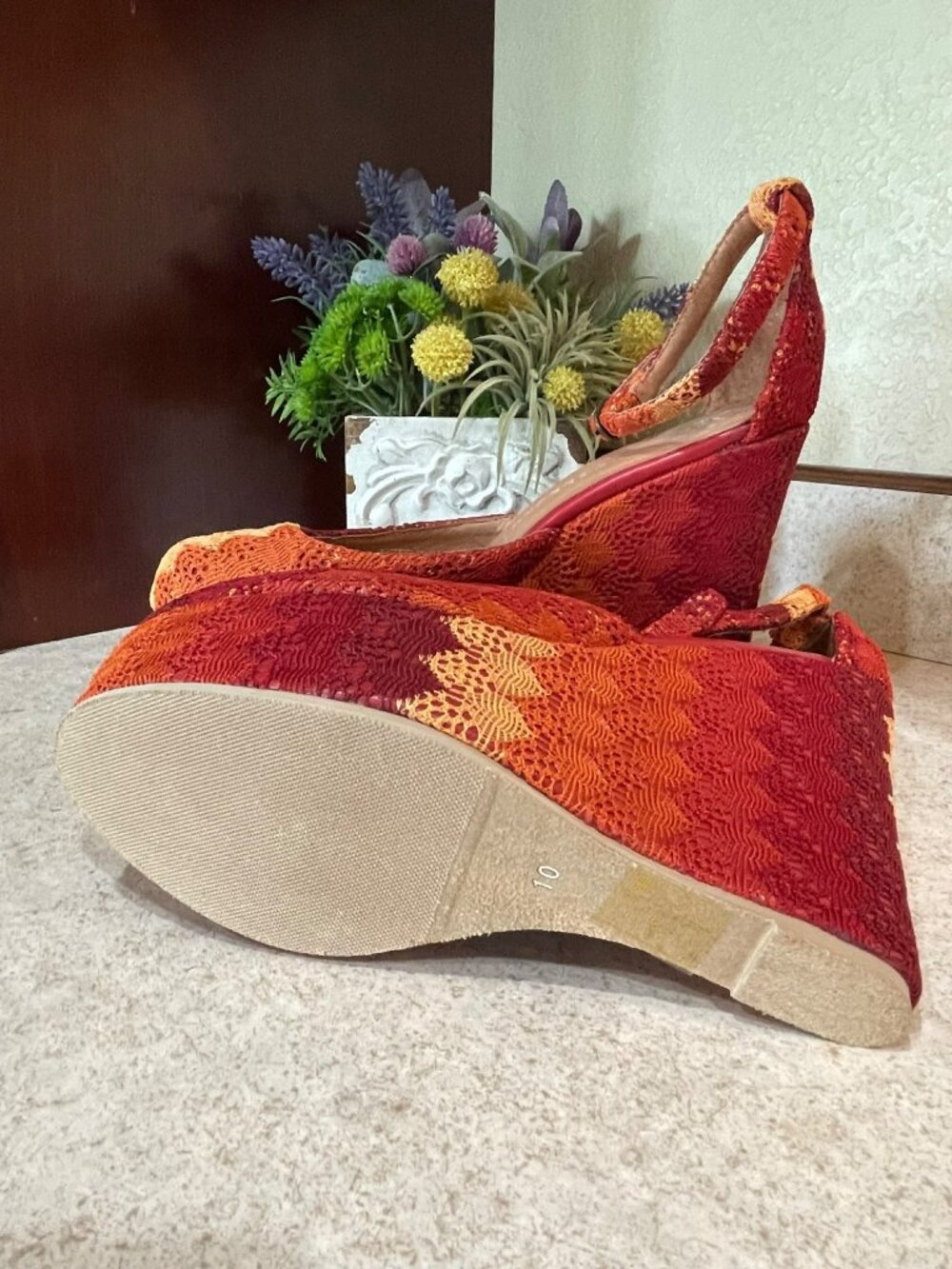Jeffrey Campbell Ibiza Lace Platform Wedge Heels Size 10 Boho Festival Statement - Picture 5 of 12